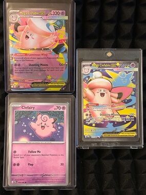 Pokémon set: Clefable EX Full Rare-Mega-Mega Clefable & Clefairy plus bonus card